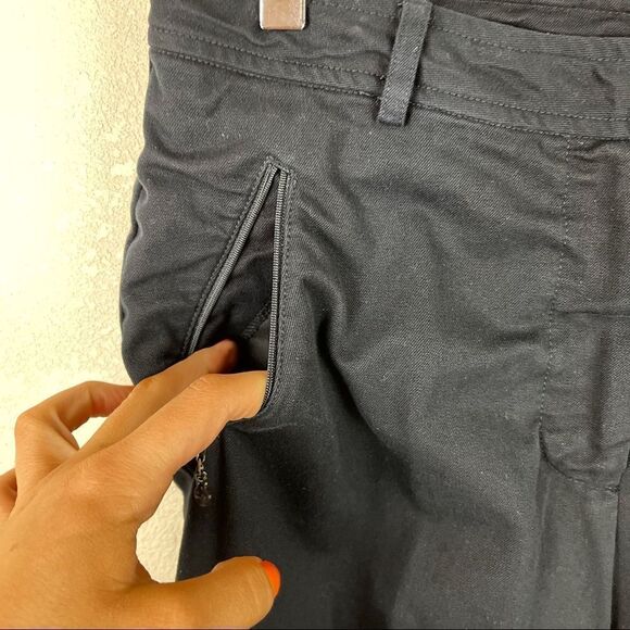 St. John Black Straight Leg Cotton Trousers Slacks Size 4 - Picture 4 of 9